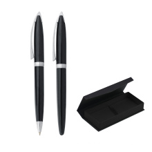 Escrita suave de alta qualidade Pen de esfera black metal com logotipo personalizado